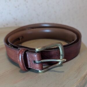 Orvis Men's Brown Leather Belt With Invisible Zipper 36"